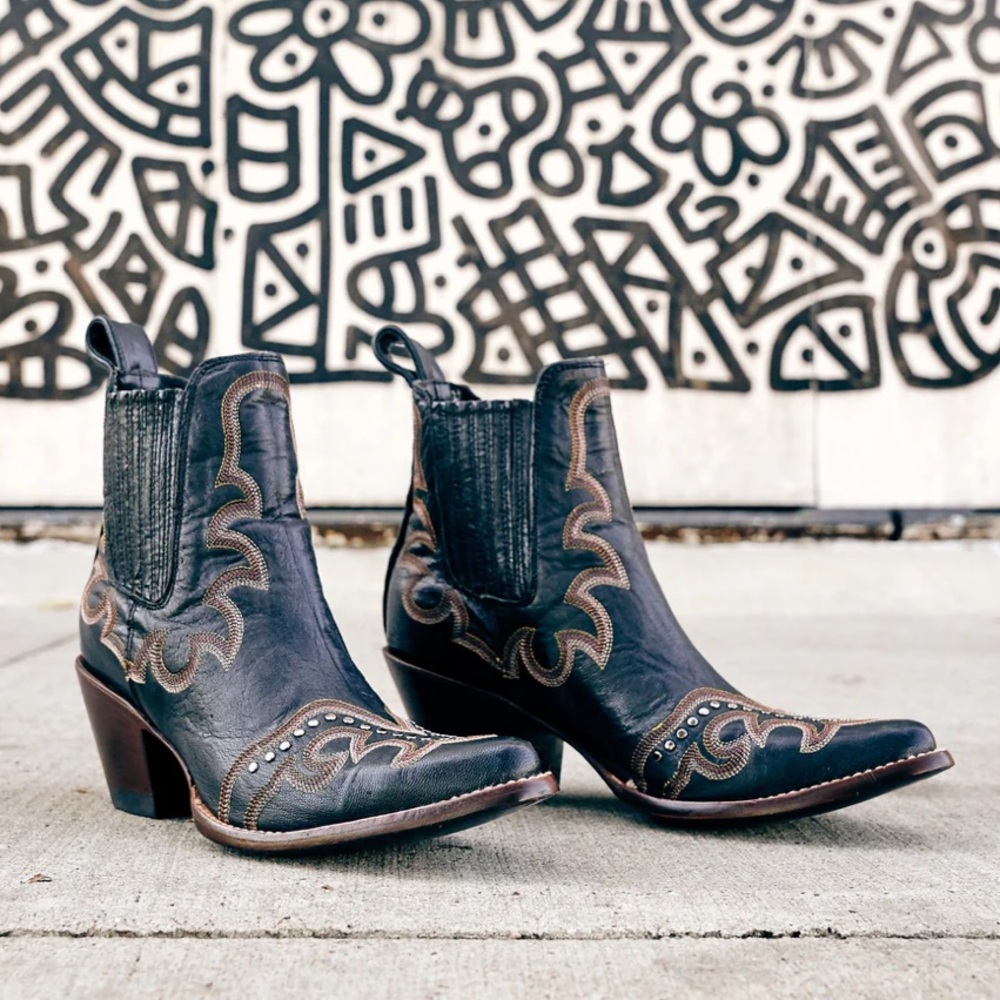 Old Gringo Black and Brown Ankle Boots